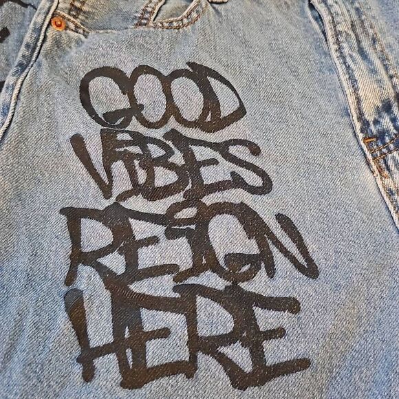 S.O.N.G. graffiti jogger jeans juniors size 5 - Picture 9 of 10